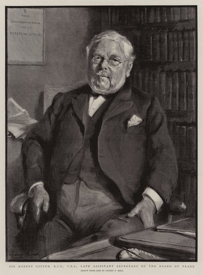 Sir Robert Giffen, KCB, FRS, kauppahallituksen edesmennyt apulaissihteeri tekijältä Sydney Prior Hall