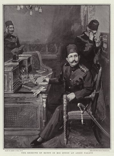 Egyptin Khedive tutkimuksessaan Abdinin palatsissa tekijältä Sydney Prior Hall