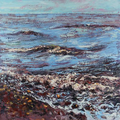 Raikas ja tuulinen, 2021 (öljy kankaalle) tekijältä Sylvia Paul