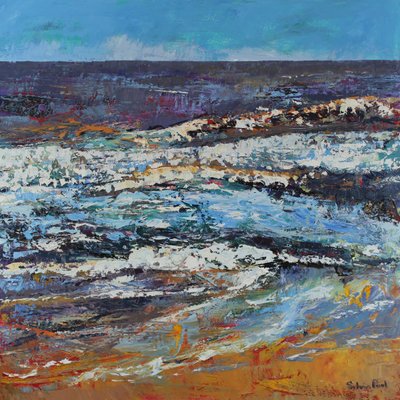 Frothy Shore, 2021 (öljy kankaalle) tekijältä Sylvia Paul