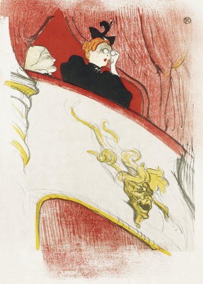 Parveke, jossa on kullattu groteskinen naamio (1894) tekijältä TOULOUSE LAUTREC