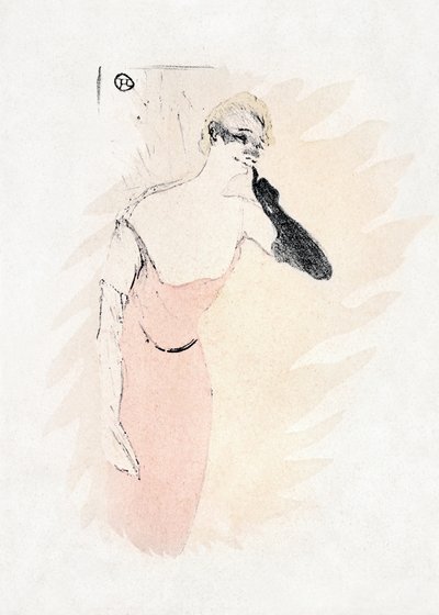 Yvette Guilbert: Columbine ja Pierrot (1894) tekijältä TOULOUSE LAUTREC