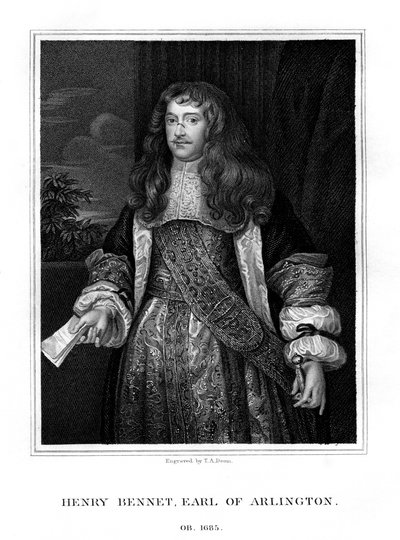 Henry Bennet, Arlingtonin ensimmäinen jaarli, Englannin valtiomies, 1828. tekijältä T. A. Dean