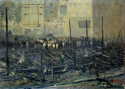 Hyväntekeväisyysbasaari tulipalon jälkeen 4.5.1897 T. Biancon maalaus (1800-luku) 1897 Pariisi, Musee Carnavalet tekijältä T. Bianco