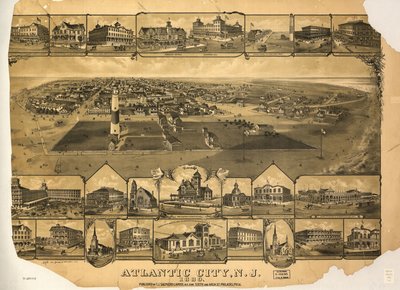 Atlantic City, N.J. 1880. LOC 75694710 tekijältä T. J. Shepherd Landis