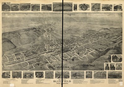 Ilmakuva Bluefieldistä, Länsi-Virginia 1911 tekijältä T. M. Fowler
