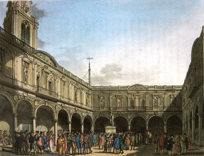 Kuninkaallinen pörssi, Ackermannin "Lontoon mikrokosmos" tekijältä T. and Pugin A.C. Rowlandson