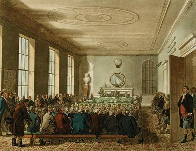 Society of Agriculture, Ackermannin Lontoon mikrokosmoksesta, kaivertaja Joseph Constantine Stadler (1780-1812). tekijältä T. and Pugin A.C. (after) Rowlandson