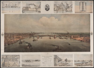 The Bridge at St Louis, n. 1874 (kromolitografia) tekijältä T. Welcker