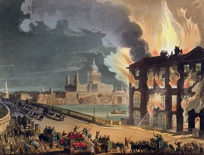 Tuli Albion Mill, Blackfriars Bridge, Ackermannin "Microcosm of London" n. 1808-11 (akvatinta) tekijältä T. and Pugin A.C. Rowlandson