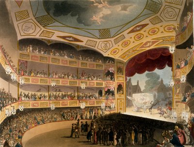 Kuninkaallinen sirkus Ackermannin "Taiteiden arkistosta" tekijältä T. and Pugin A.C. Rowlandson
