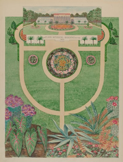 Elginin kasvitieteellinen puutarha, n. 1936. tekijältä Tabea Hosier