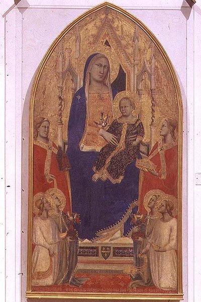 Madonna ja lapsi valtaistuivat SS:n kanssa. Maria Magdaleena, Katariina Aleksandria ja enkelit tekijältä Taddeo Gaddi