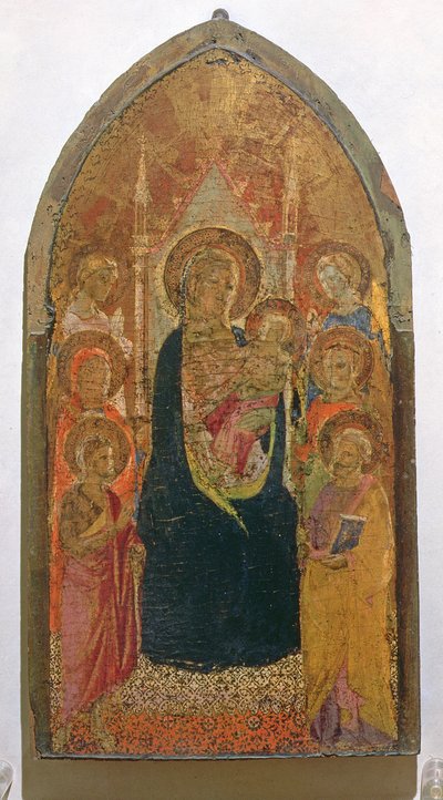 Madonna ja lapsi pyhien kanssa (tempera paneelissa) tekijältä Taddeo Gaddi