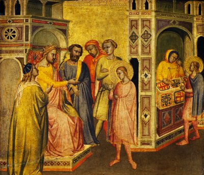 Pyhä Eligius ennen kuningas Clotharia, noin 1360 tekijältä Taddeo Gaddi