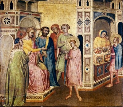 Pyhä Eligius ennen kuningas Clotharia, n. 1365 (tempera puulla) tekijältä Taddeo Gaddi