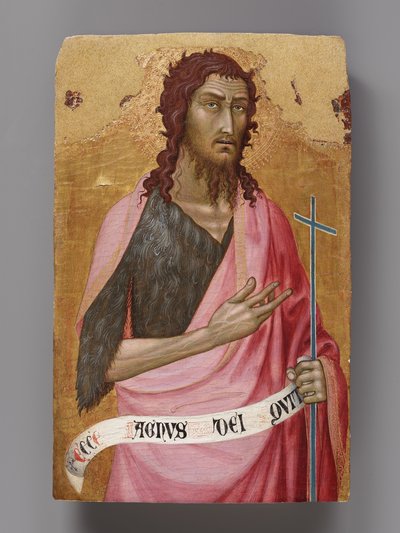 Johannes der Täufer, eines von zwei Tafeln eines zerlegten Altars tekijältä Taddeo di Bartolo