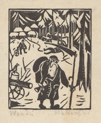 Aika - vanhus metsässä tekijältä Tadeusz Makowski