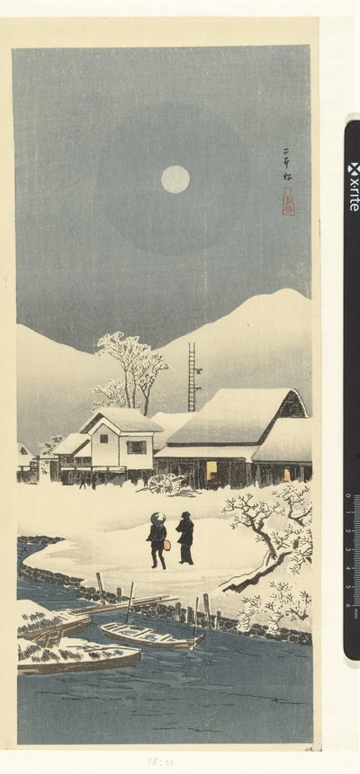 Luminen maisema kuunvalossa Nihonmatsu (otsikko esineessä) tekijältä Takahashi Hiroaki