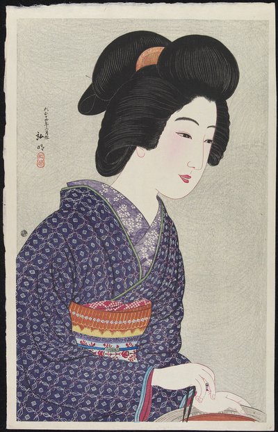 Nainen istumassa brazierissa, helmikuu 1925 tekijältä Takahashi Hiroaki