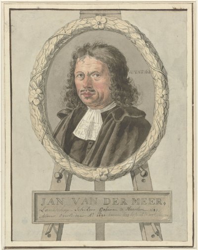 Johannes van der Meer vanhemman muotokuva laakeriseppeleessä telineessä tekijältä Tako Hajo Jelgersma (possibly)