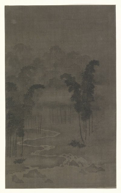 Bambumetsä yöllä tekijältä Tan Zhirui (attributed to)