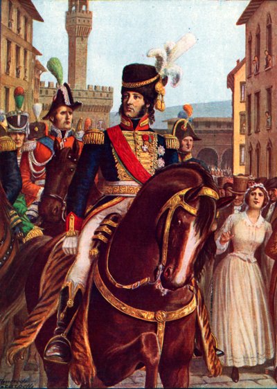 Joachim Murat saapuu Firenzeen 19. tammikuuta 1801 tekijältä Tancredi Scarpelli