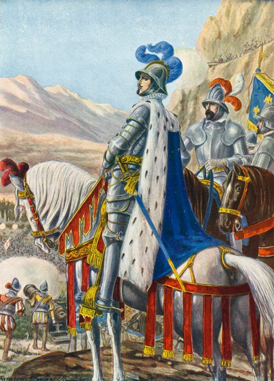 Ranskan kuningas Francis I tutkii Alpeilla 15. elokuuta 1515 tekijältä Tancredi Scarpelli