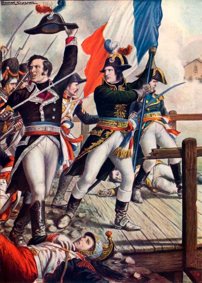 Napoleon Bonaparte Arcolen taistelussa tekijältä Tancredi Scarpelli