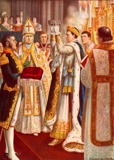 Napoleon kruunattiin Italian kuninkaaksi Milanon katedraalissa tekijältä Tancredi Scarpelli