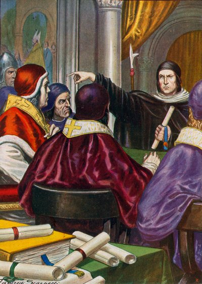 Roland Parman tuomassa kirjeen paavi Gregorius VII:lle Pyhän Rooman keisarilta Henrik IV:ltä tekijältä Tancredi Scarpelli