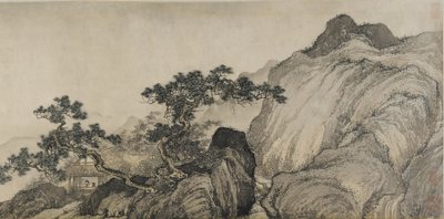 The Thatched Hut of Dreaming of an Immortal, Ming-dynastia (tussi ja väri paperille) tekijältä Yin Tang