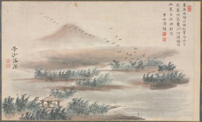 Yksi kahdeksasta näkymästä Xiao- ja Xiang-joelle, 1788. tekijältä Tani Bunch