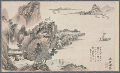 Yksi kahdeksasta näkymästä Xiao- ja Xiang-joelle, 1788. tekijältä Tani Bunch