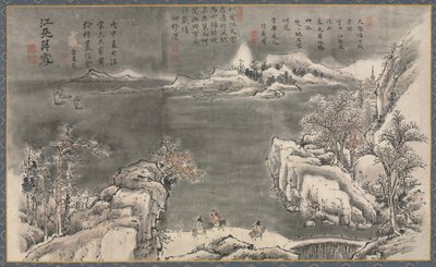 Yksi kahdeksasta näkymästä Xiao- ja Xiang-joelle, 1788. tekijältä Tani Bunch