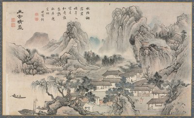 Yksi kahdeksasta näkymästä Xiao- ja Xiang-joelle, 1788. tekijältä Tani Bunch