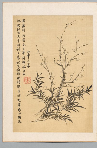 Luumunkukat ja bambu, 1818. tekijältä Tanomura Chikuden