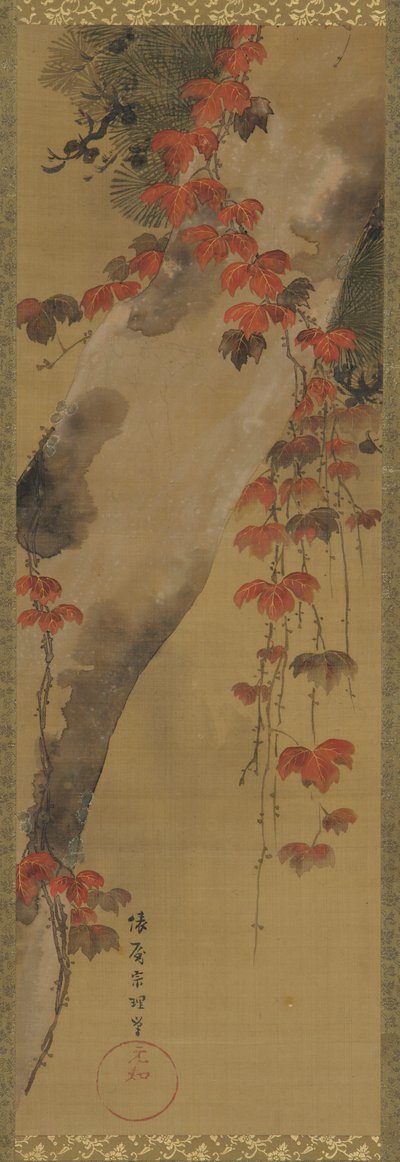 Mänty ja syysköynnös, Edo-kausi, 1700-luvun loppu. tekijältä Tawaraya Sōri