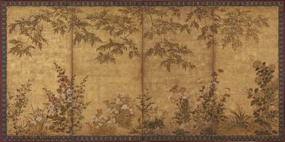 Mimosapuu, unikot ja muut kesäkukat, Edo-kausi, 1630-1670. tekijältä Tawaraya Sosetsu