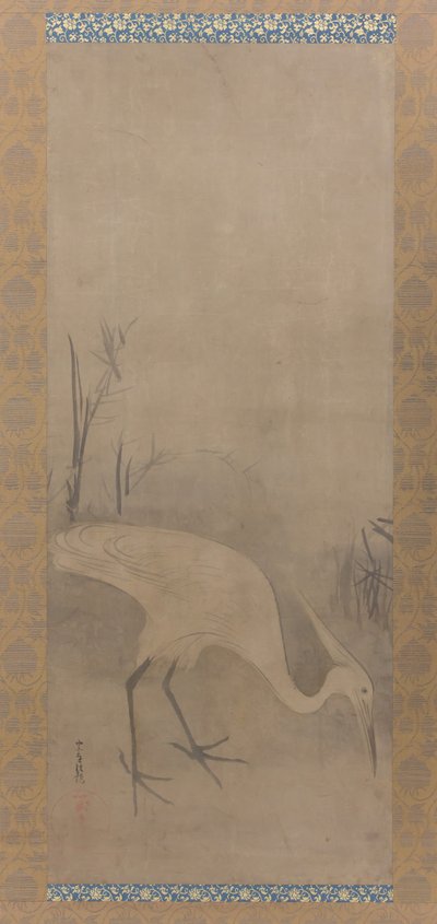 White Heron Shirosagi zu, 1600-luvun alku. tekijältä Tawaraya Sotatsu