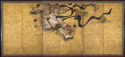 Ukkosenjumala Raijin, 1600-luvun puoliväli. tekijältä Tawaraya Sotatsu