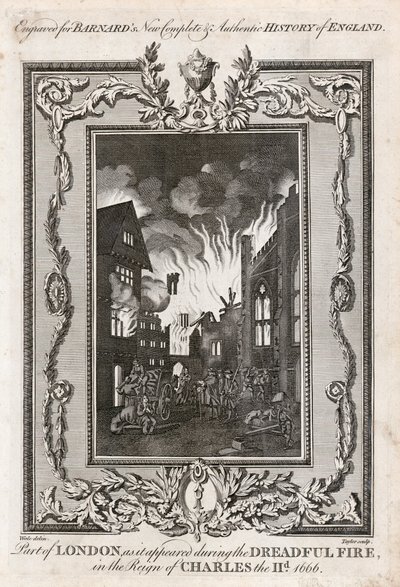 Lontoon suuri palo, 1666 c1783 tekijältä Taylor