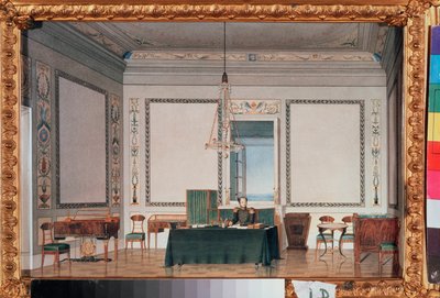 Keisari Aleksanteri I (1777-1825) työhuoneessaan Talvipalatsissa (Pietari) - Keisari Aleksanteri I työhuoneessaan Talvipalatsissa - Chernikin työ, akvarelli paperille tekijältä Tchernik Tchernik