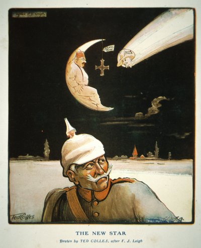 Ensimmäisen maailmansodan sarjakuva "The New Star", julkaistu "The Anzac Book" -lehdessä tekijältä Ted Colles