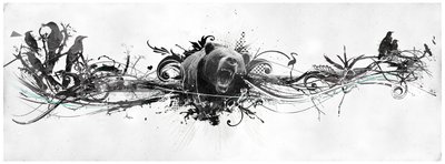 Bear Growl, 2014 (kollaasi kankaalle) tekijältä Teis Albers