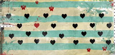 Rows of Hearts, 2016 (kollaasi kankaalle) tekijältä Teis Albers