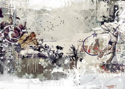 Tweeting Birds, 2015 (sekoitettu media kankaalle) tekijältä Teis Albers