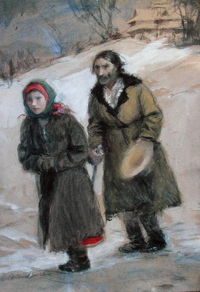 Paluu (pastelli pahville) tekijältä Teodor Axentowicz