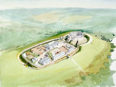 Restormelin linna, 1300-luku, n. 1990-2010 tekijältä Terry Ball