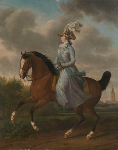 Frederika Sophia Wilhelmina Pruissiasta (1751-1820), Prinssi Willem V:n vaimon ratsastusmuotokuva tekijältä Tethart Philip Christian Haag
